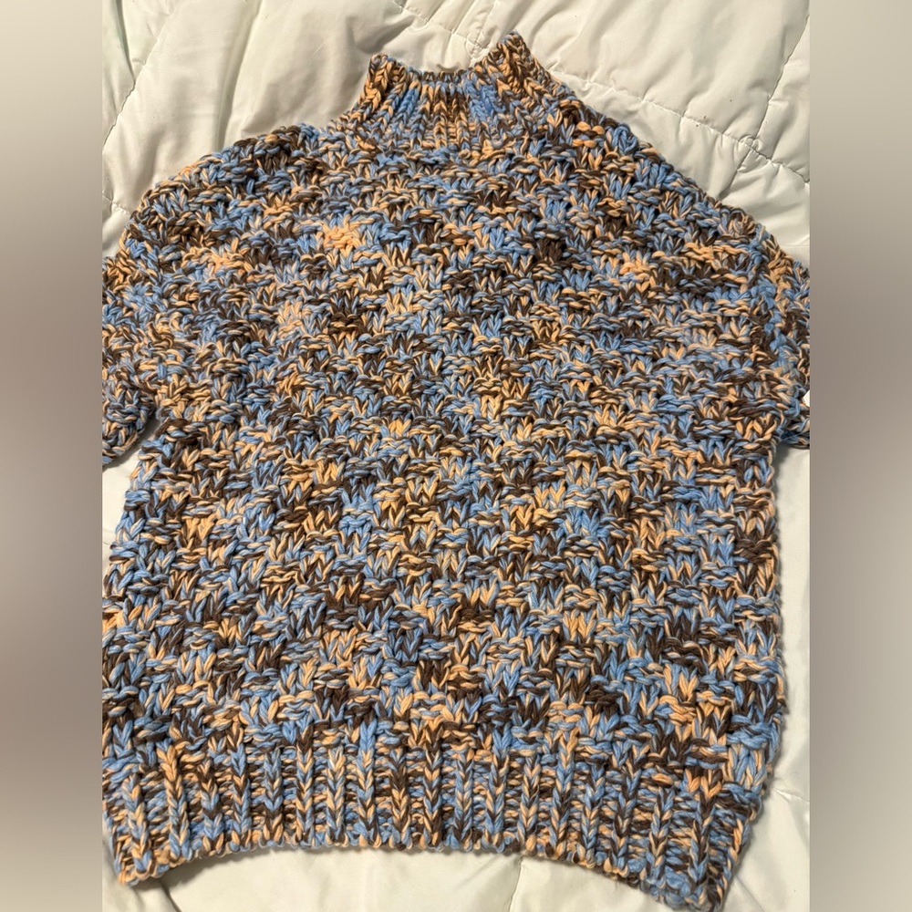 Altar'd State Blue and Brown Knit Sweater